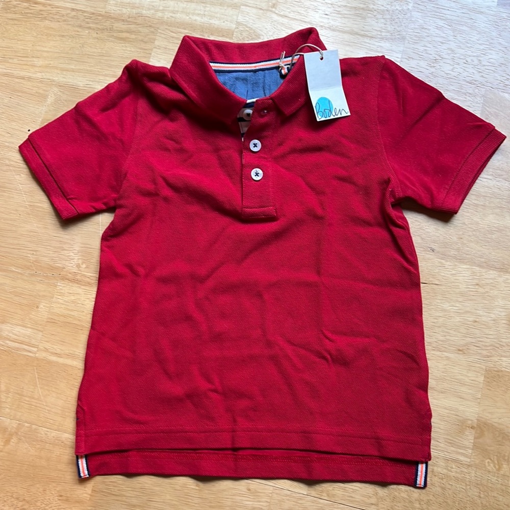 NWT Boden 3-4y toddler red polo